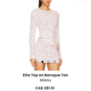 Miaou baroque long sleeve xs white and beige